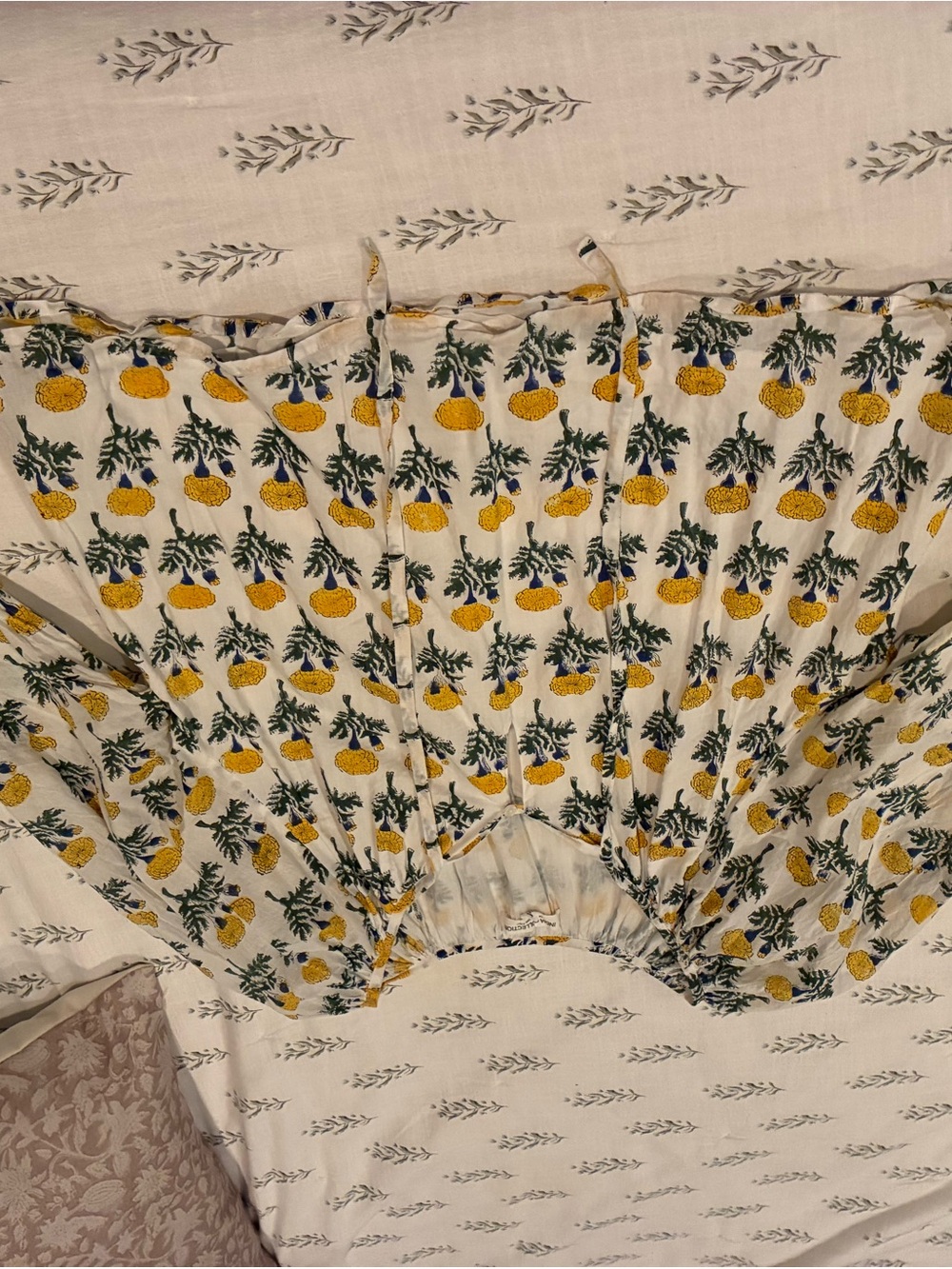 Emerson Fry White Blouse with Yellow Pineapple Print